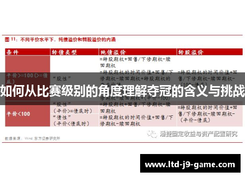 如何从比赛级别的角度理解夺冠的含义与挑战